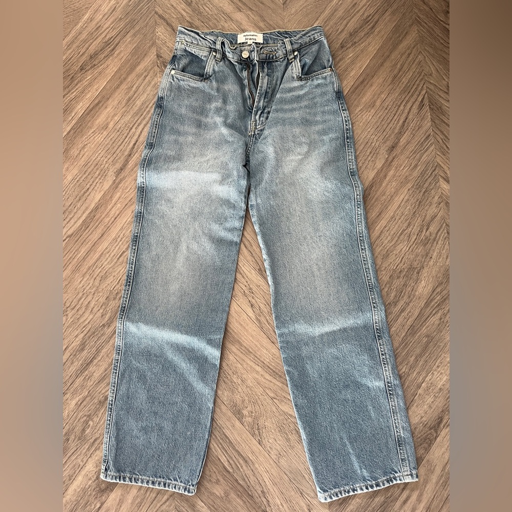 Reformation Cowboy Pointed Pocket High Waist Straight Leg Jeans size 26
